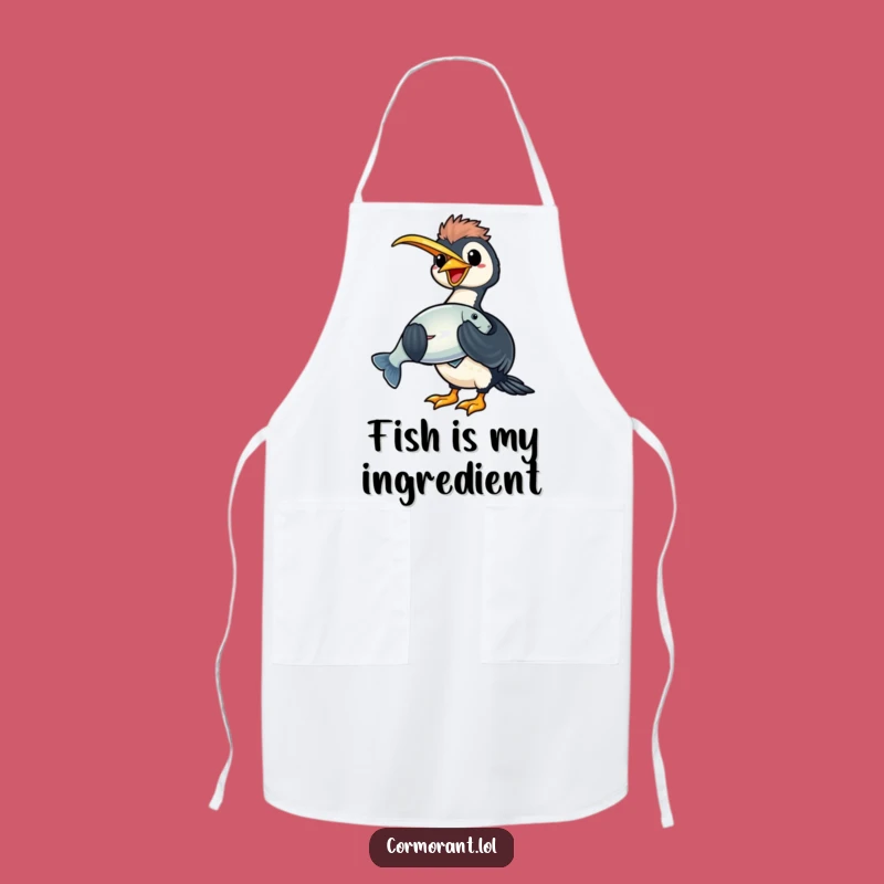 Funny Kawaii Cormorant Chef Apron: Cook with Joyful Catches!