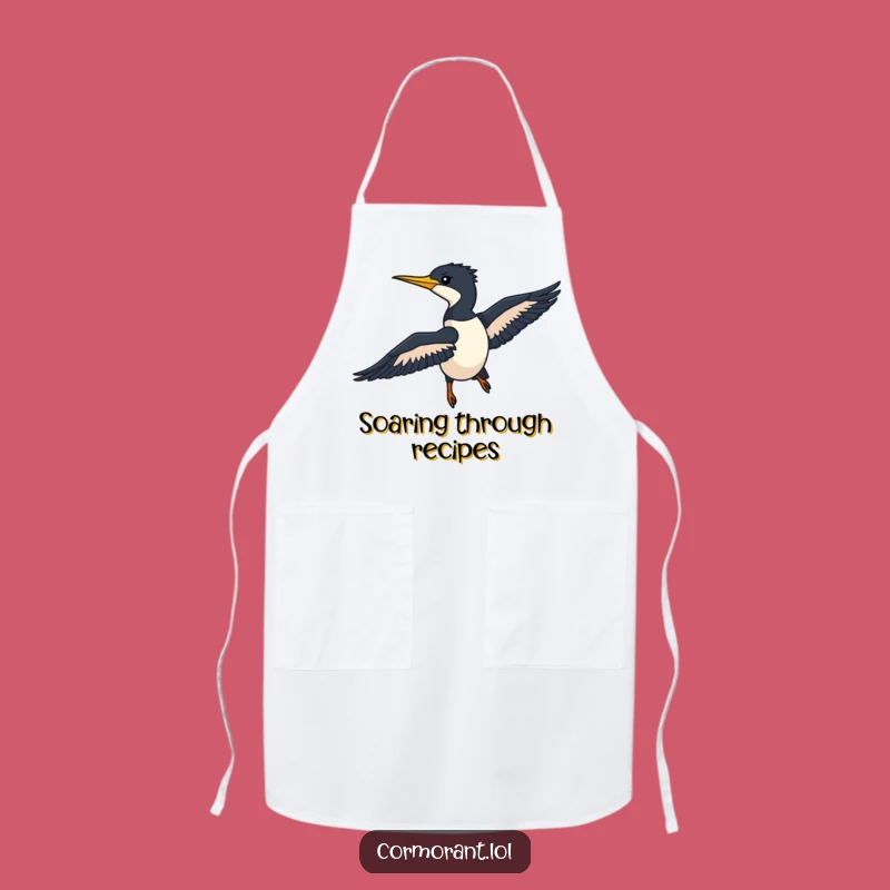 Funny Cormorant Apron: Sleek Silhouette, Gliding Kitchen Fun Gift