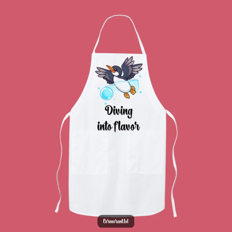 Funny Cormorant Bubble Dive Apron: Add Playful Humor to Your Kitchen
