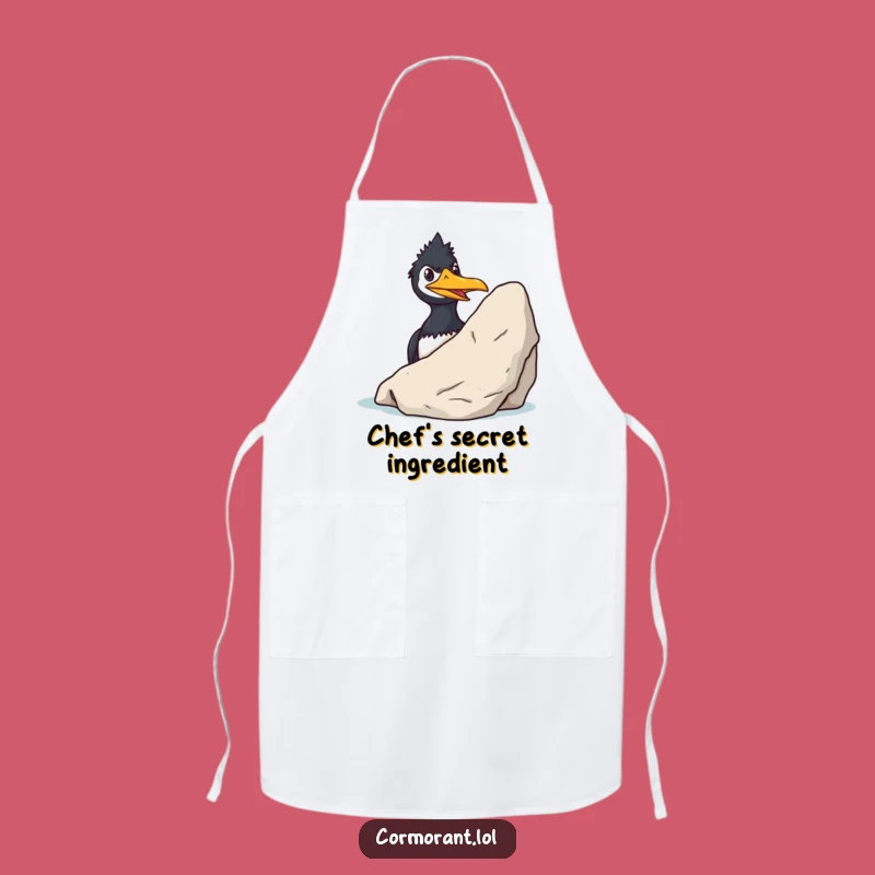 Funny Cormorant Grin Apron: Sly Bird Kitchen Wear for Playful Cooks