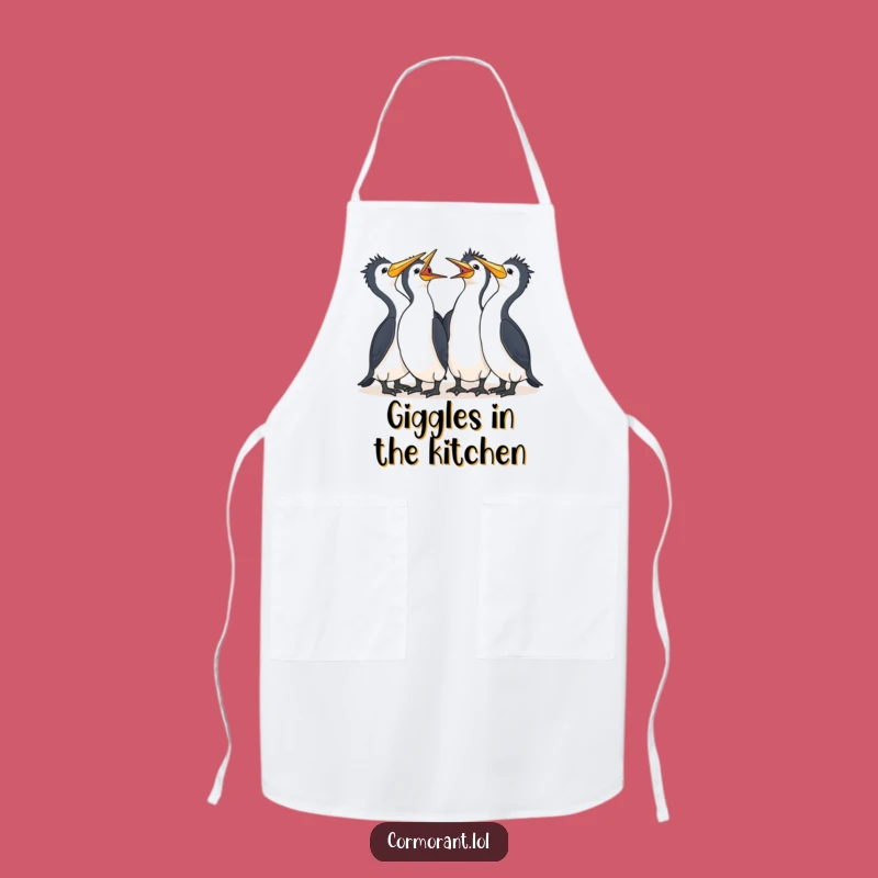 Funny Cormorant Laugh Apron: Group Kawaii Chef Bird, Perfect Humorous Gift!