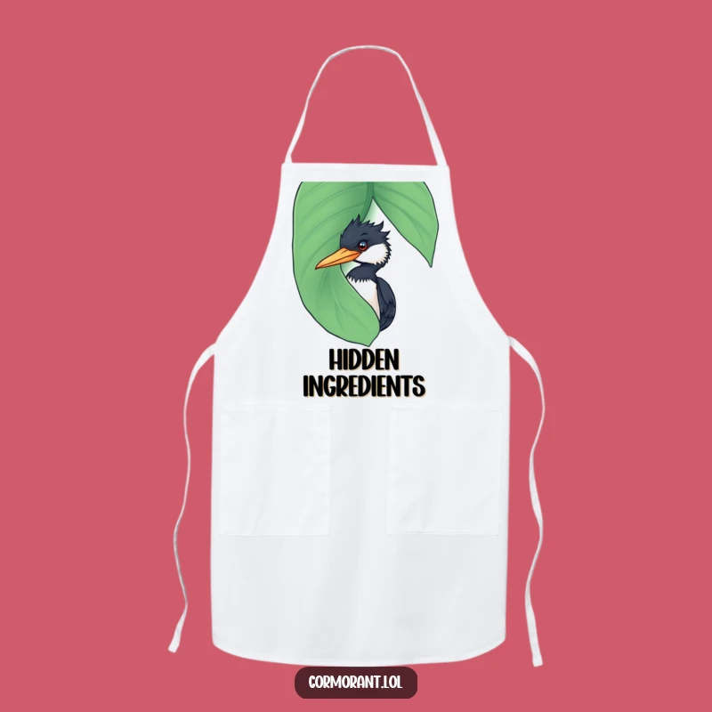 Funny Cormorant Leaf Peek Apron: Cook Up Laughs in This Hilarious Bird Kitchenware