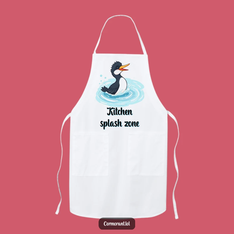 Funny Cormorant Splash Chef Apron - Playful Bird's Kitchen Fun Holder