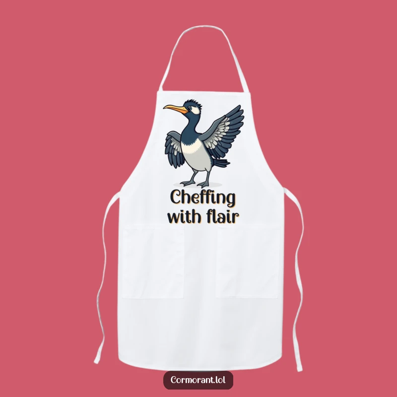Funny Cormorant Strut Apron: Comical Kitchen Fun - Unique Gift