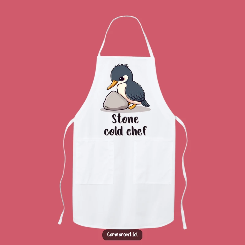 Funny Kawaii Cormorant Apron, Kitchen Bird Art, Great Funny Gift