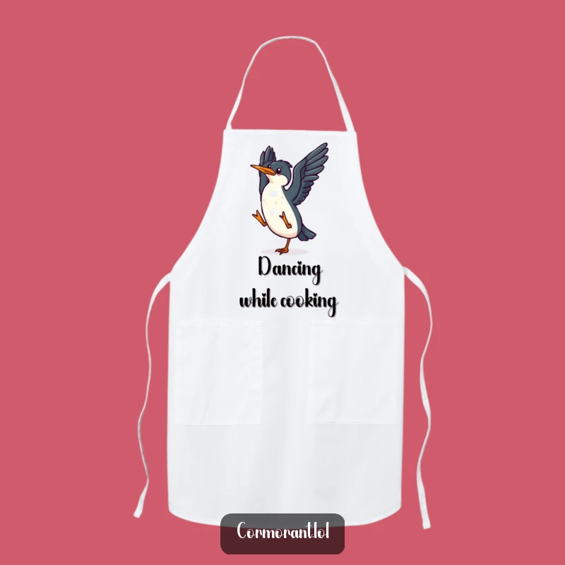 Funny Kawaii Cormorant Chef Apron: Dance Through Your Cooking!