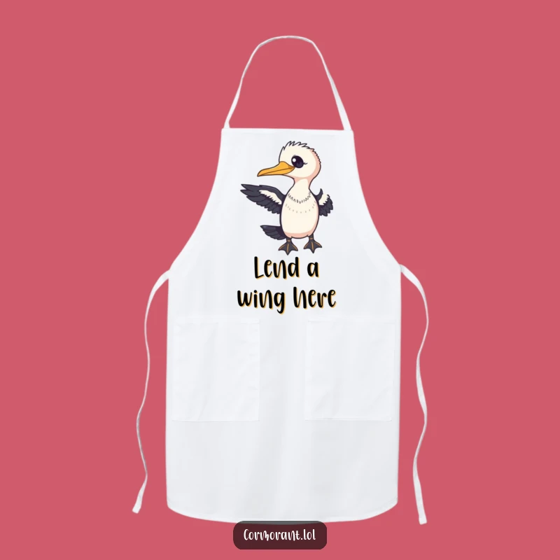 Funny Cormorant Welcome Apron: Friendly Bird Kitchen Gift