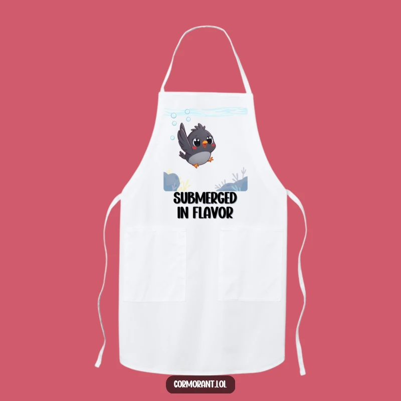 Funny Bird Dive Apron - Quirky Kitchen Wear for Aquatic Fun