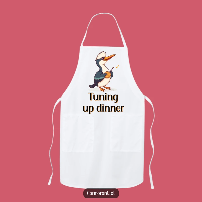 Funny Cormorant Music Apron: Cook with Harmony and Avian Flair