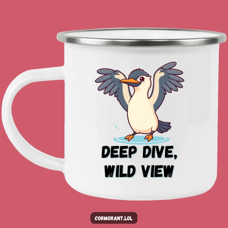 Funny Cormorant Camp Mug - Playful Outdoor Adventure