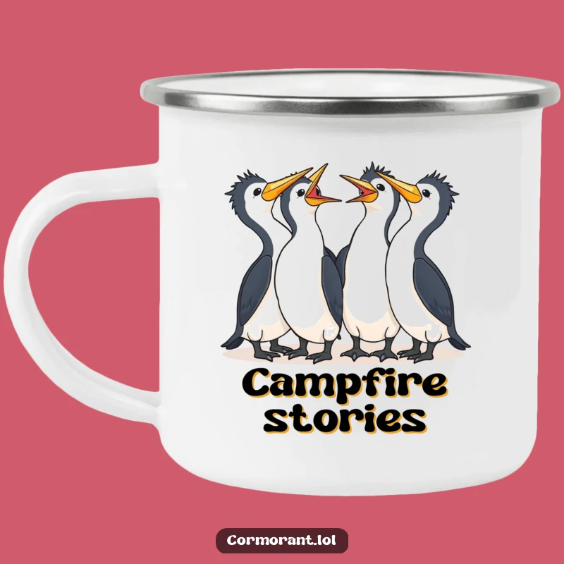Funny Cormorant Laugh Camping Mug: Durable Kawaii Bird Cup, Perfect Humorous Gift!