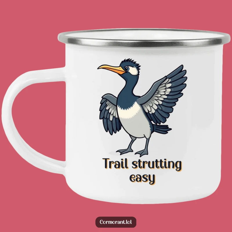 Funny Cormorant Strut Camping Mug: Comical Campfire Companion - Ideal Gift