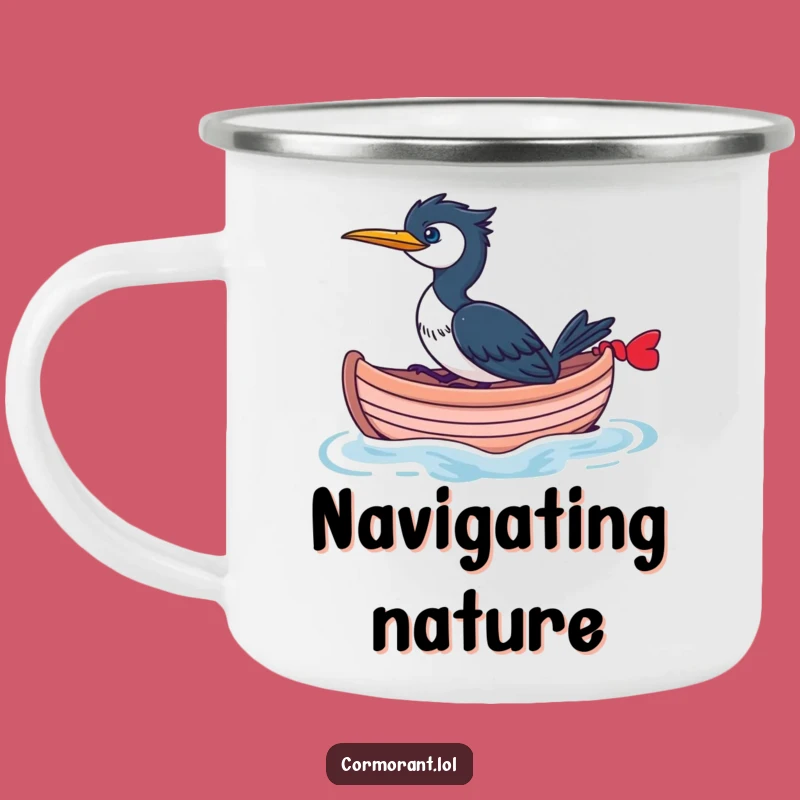 Funny Cormorant Boat Camping Mug: Adventure Sips on the Water