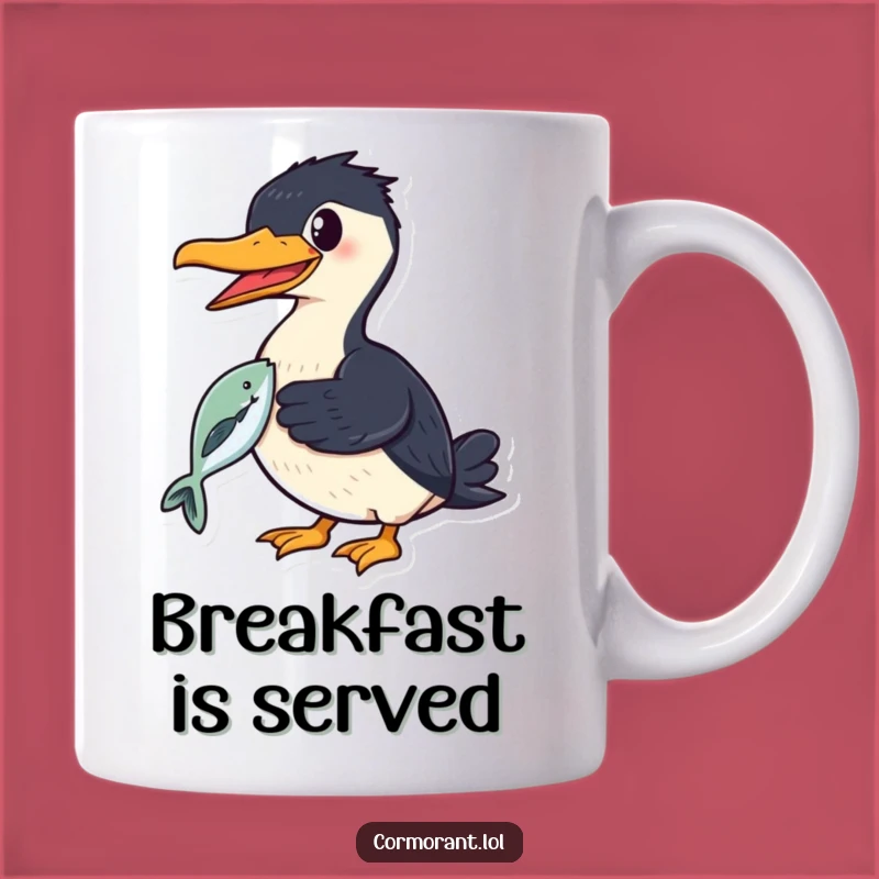 Funny Cormorant Fish Mug - Happy Catch Gift For Anglers