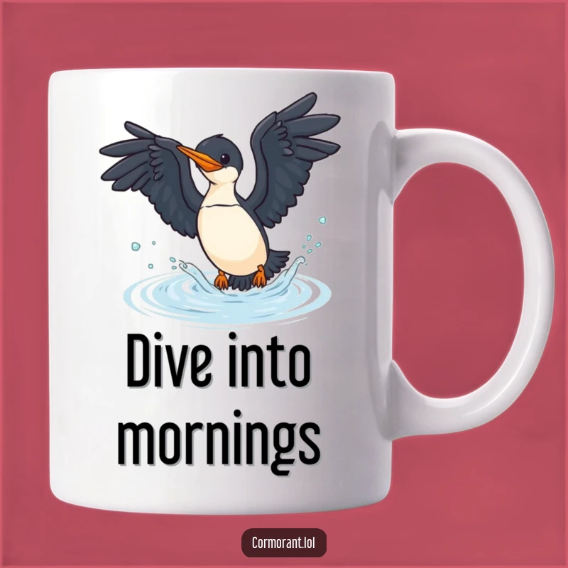 Funny Cormorant Dive Mug - Hilarious Water Bird & Ocean Lover Gift!