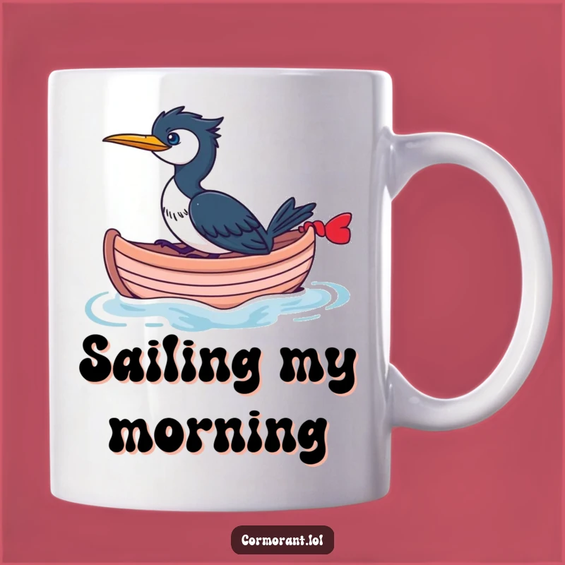 Funny Cormorant Boat Trip Mug: Whimsical Adventure Gift for Bird Lovers