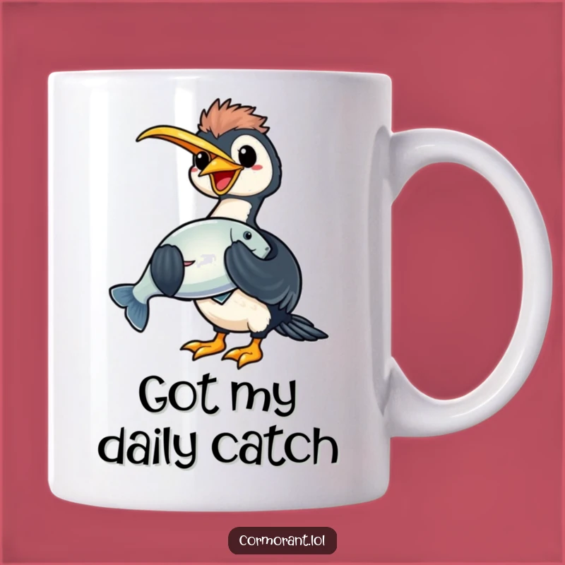 Funny Kawaii Cormorant Fishing Mug: The Ultimate Funny Gift for Anglers!