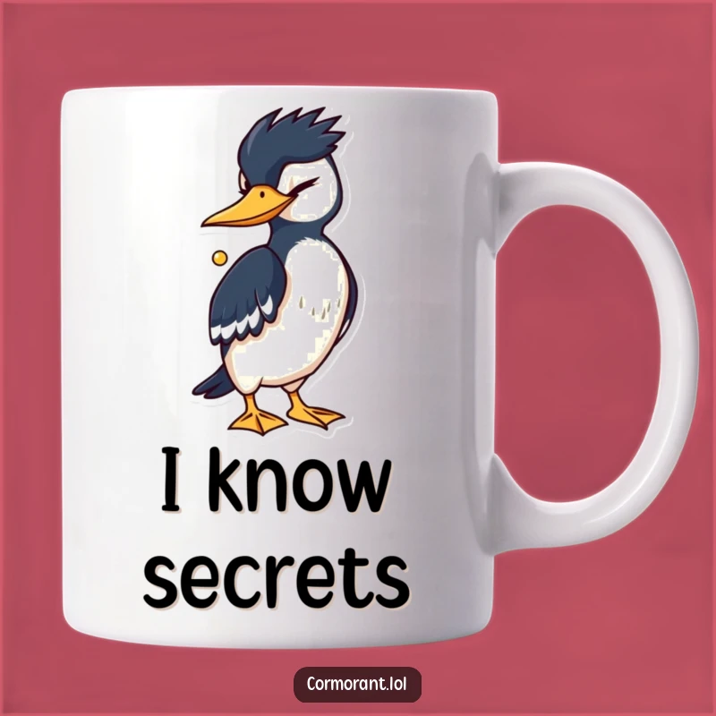 Funny Cormorant Wink Mug - Secretive Bird Holding Shiny Object Gift