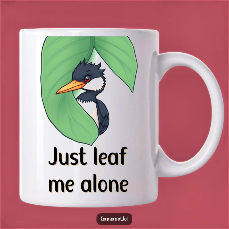 Funny Cormorant Leaf Peek Mug: A Hilarious Bird's Secret Surprise Gift