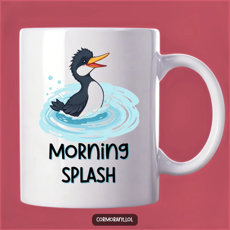Funny Cormorant Splash Mug - Joyful Bird Bathing Fun Gift Idea