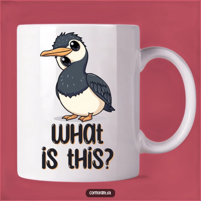 Funny Cormorant Curious Peeker Mug - Hilarious Bird & Questioning Gift!