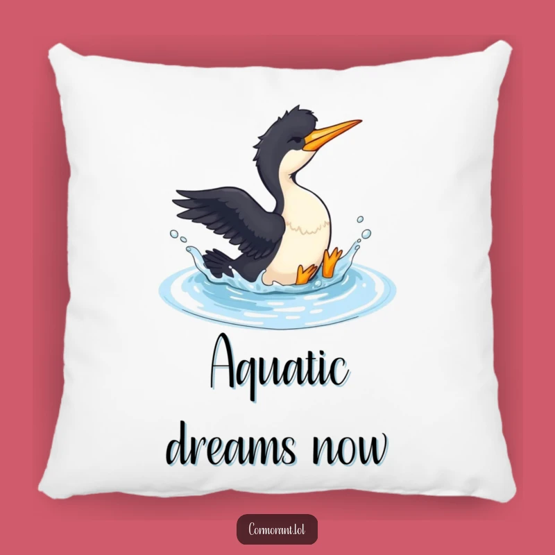 Funny Cormorant Splashing Pillow - Cozy, Playful Cushion Comfort Gift