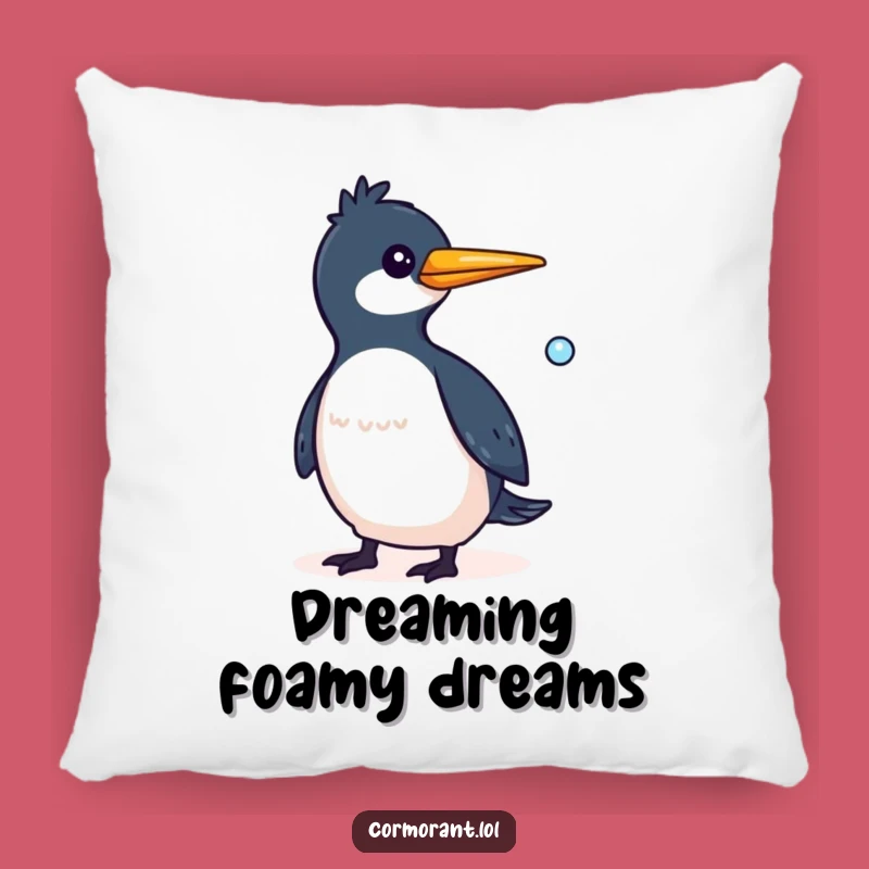 Funny Cormorant Bubble Pillow: Whimsical Comfort, Cute Bird Gift