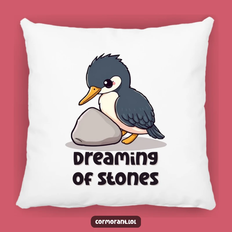 Funny Kawaii Cormorant Pillow, Cozy Accent Decor, Cute Bird Gift