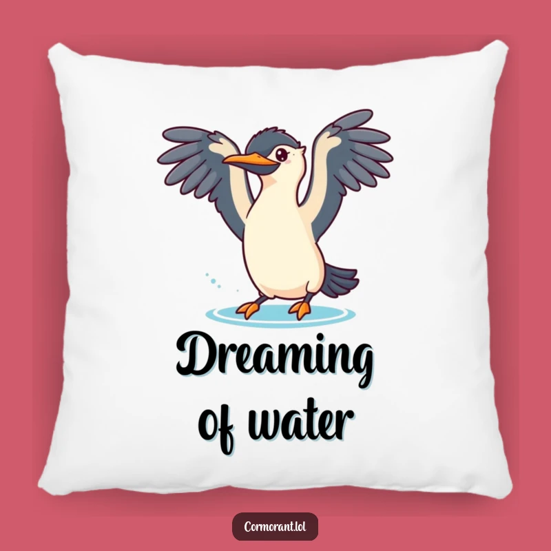 Funny Cormorant Dive Pillow - Cozy & Playful Accent