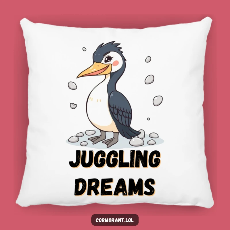 Funny Cormorant Juggling Pillow - Adorable & Hilarious Skill Decor Gift!