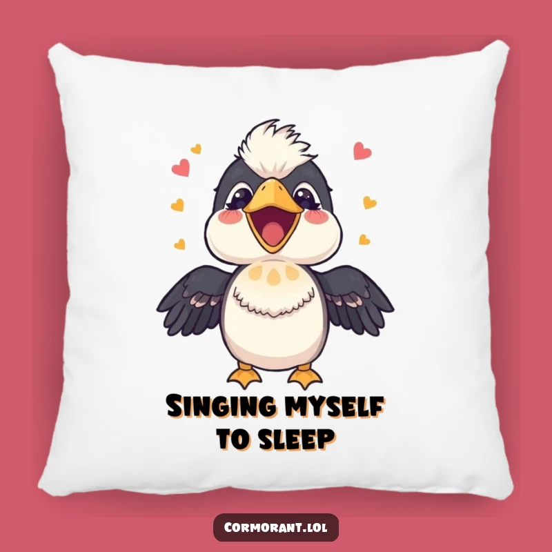 Funny Cormorant Singing Pillow: Cozy Cushion for Happy Tune Lovers