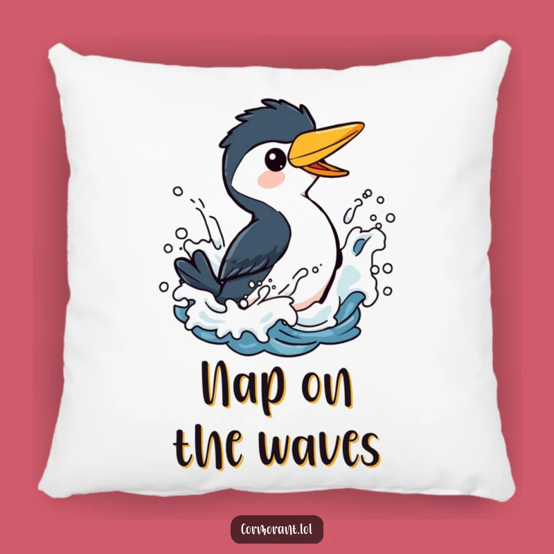 Funny Cormorant Splashing Pillow: Playful Bird Accent for Cozy Comfort