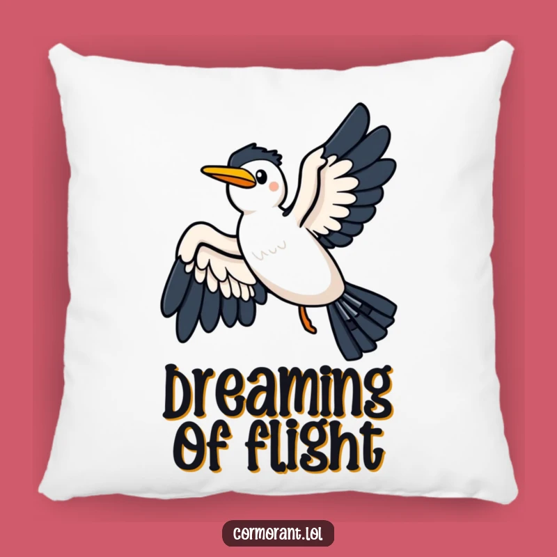 Funny Kawaii Cormorant Gliding Pillow: Embrace Cozy Flight