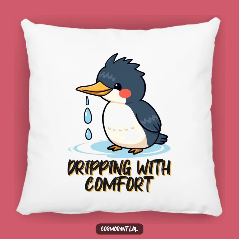 Funny Kawaii Cormorant Pillow - Cozy Cute Comfort