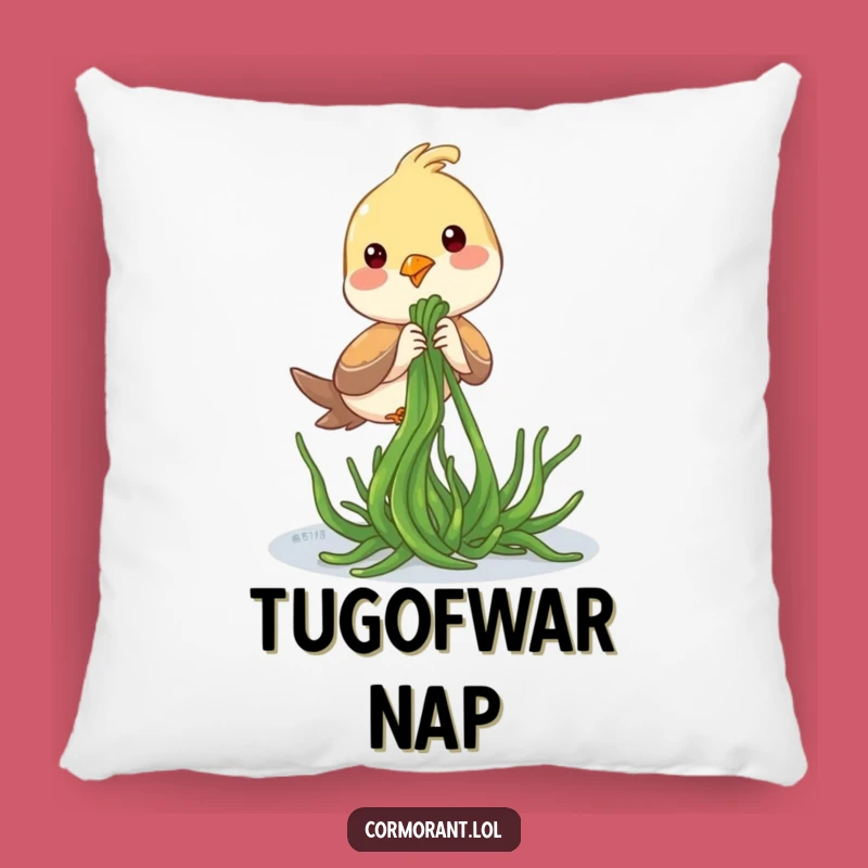 Funny Seaweed Bird Pillow: Comfy Cuddles with Coastal Comedy, Adorable Funny Gift!