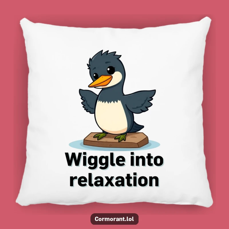 Funny Kawaii Cormorant Wiggle Pillow: Cozy Happiness