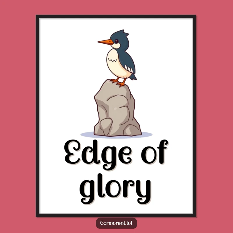 Funny Cormorant Digital Art: Balancing Act Scene, Perfect Wall Art Funny Gift