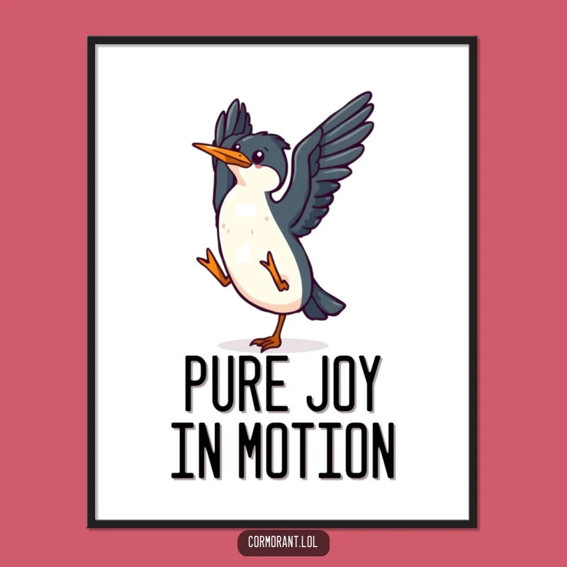Funny Kawaii Cormorant Digital Art: Instant Joyful Dance Funny Gift!