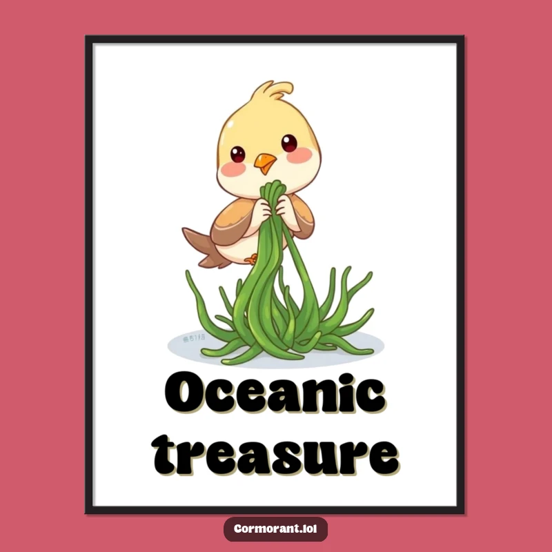 Funny Seaweed Bird Digital Art: Instant Coastal Humor for Your Walls, Amazing Funny Gift!