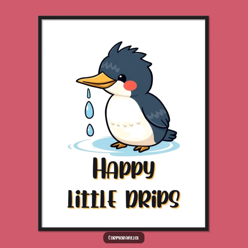 Funny Kawaii Cormorant Digital Print - Instant Cute Decor