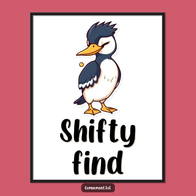 Funny Cormorant Wink Digital Art - Winking Bird Treasure Download Gift