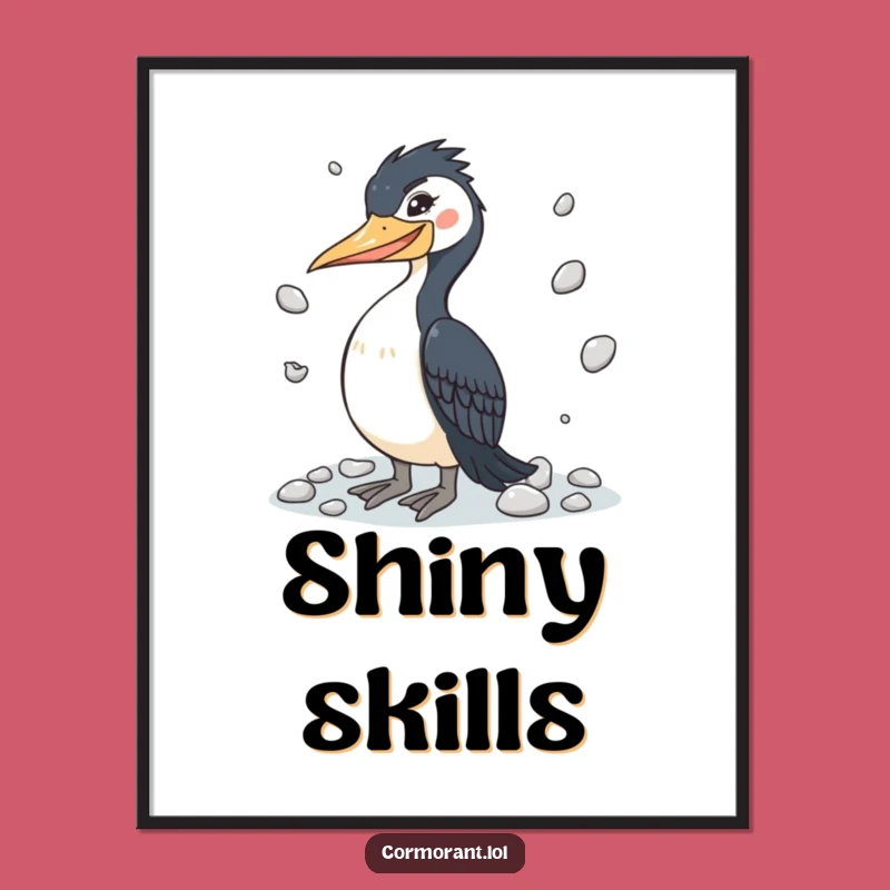 Funny Cormorant Juggling Art Print - Hilarious Bird & Talent Decor Gift!