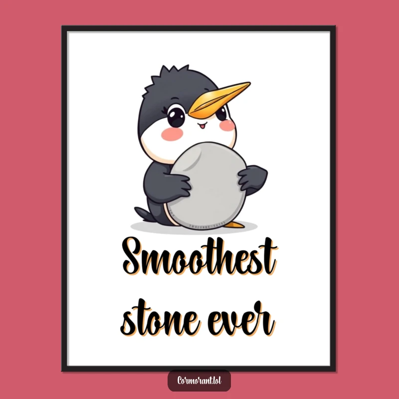 Funny Cormorant Pebble Digital Print: Instant Generosity for Your Walls