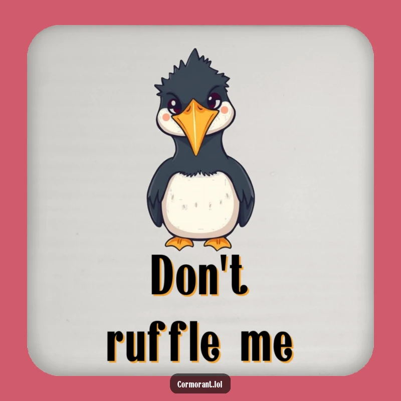 Funny Cormorant Squawk Coaster: Cute Kawaii Bird Drink Protector, Perfect Humorous Gift!