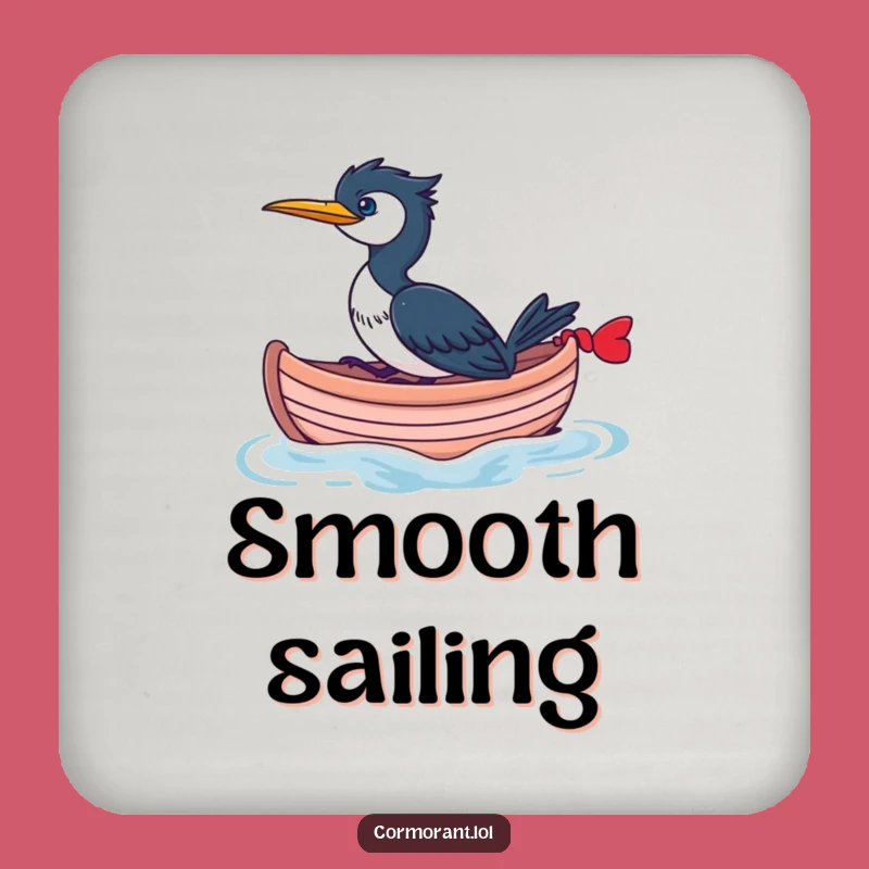 Funny Cormorant Boat Coaster: Protect Surfaces with Nautical Humor