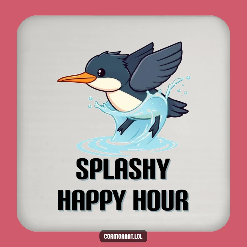 Funny Cormorant Coaster: Splash Protection, Perfect Tabletop Funny Gift