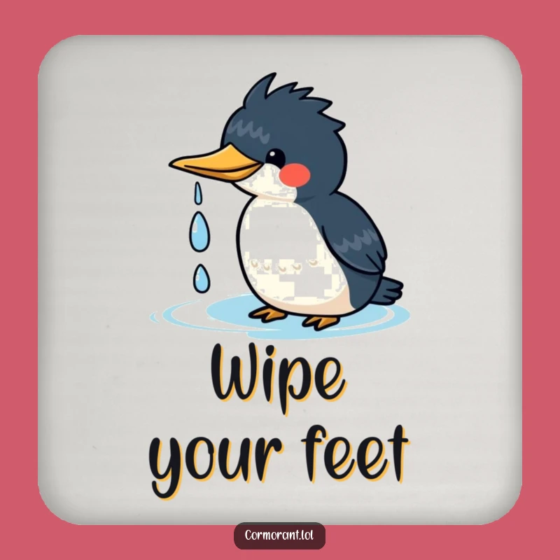 Funny Kawaii Cormorant Coaster - Happy Water Protection