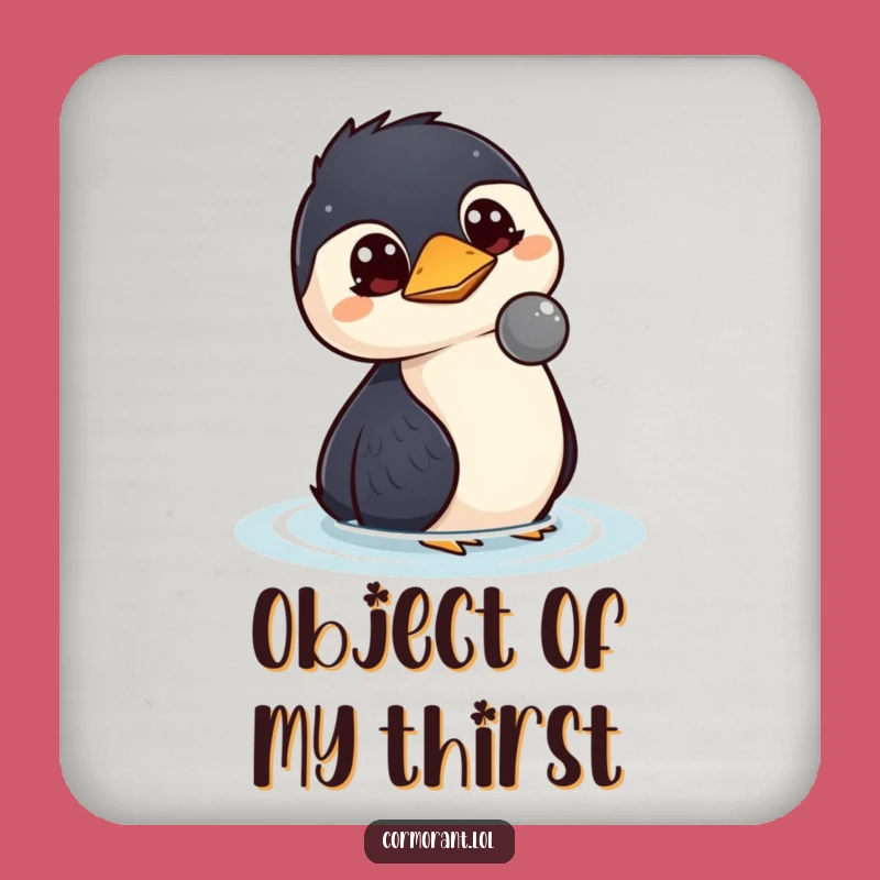 Funny Kawaii Cormorant Coaster Set: Protect Surfaces with Curious Humor!