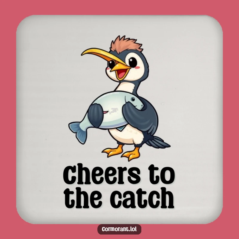 Funny Kawaii Cormorant Coaster Set: Protect Your Table with Humor!