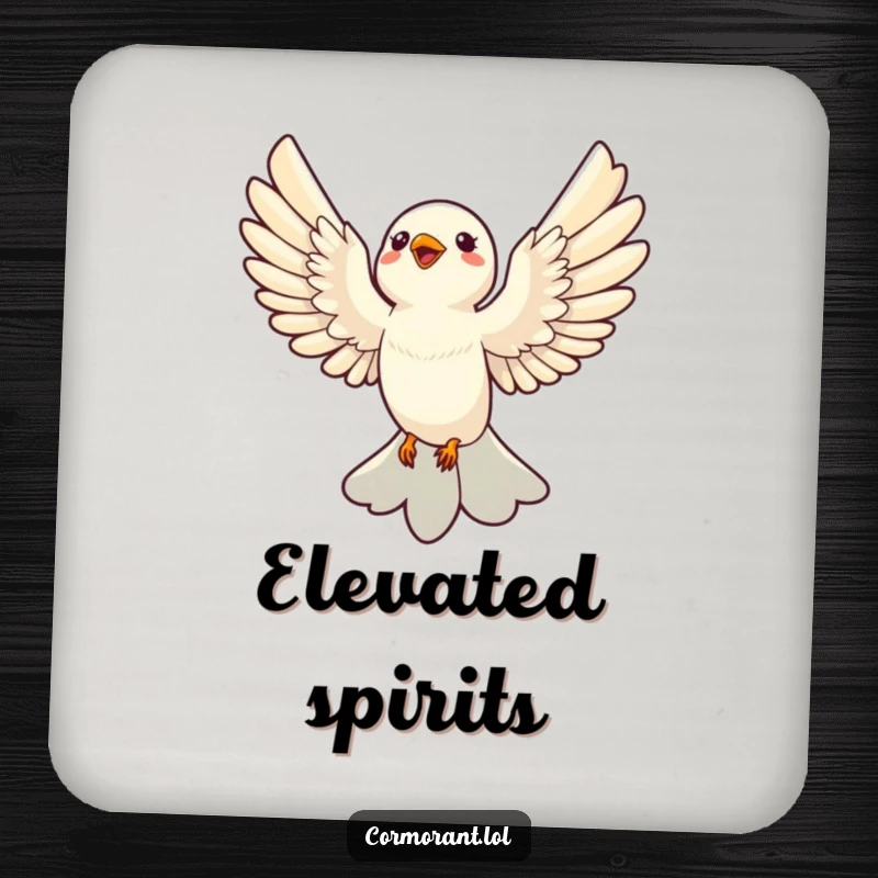 Funny Coasters: A sleek bird soaring with wings outstretched, adding a touch of humor to drinks.